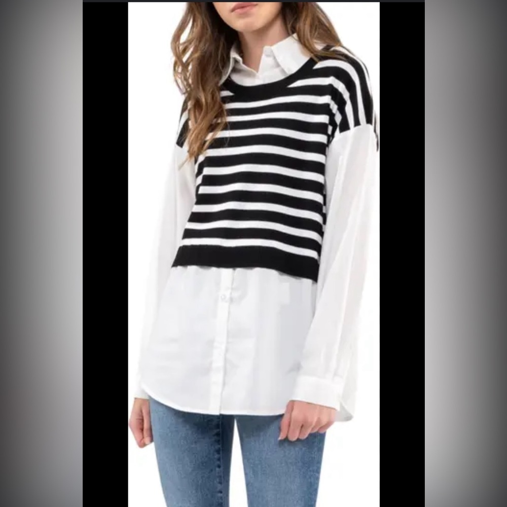 Collared shirt and vest combo